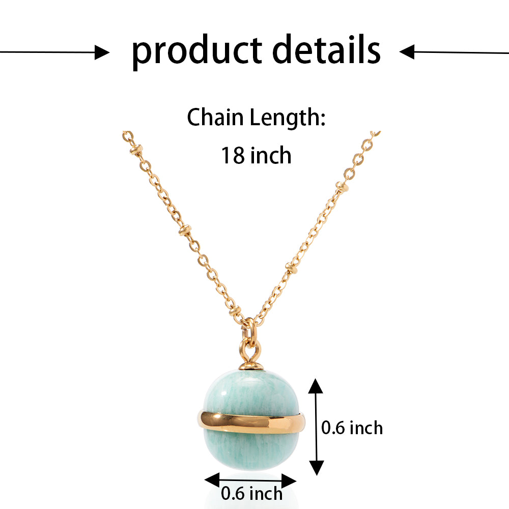 Women's Fine Jewelry Stainless Steel 18K Gold-Plated Natural Stone Necklace