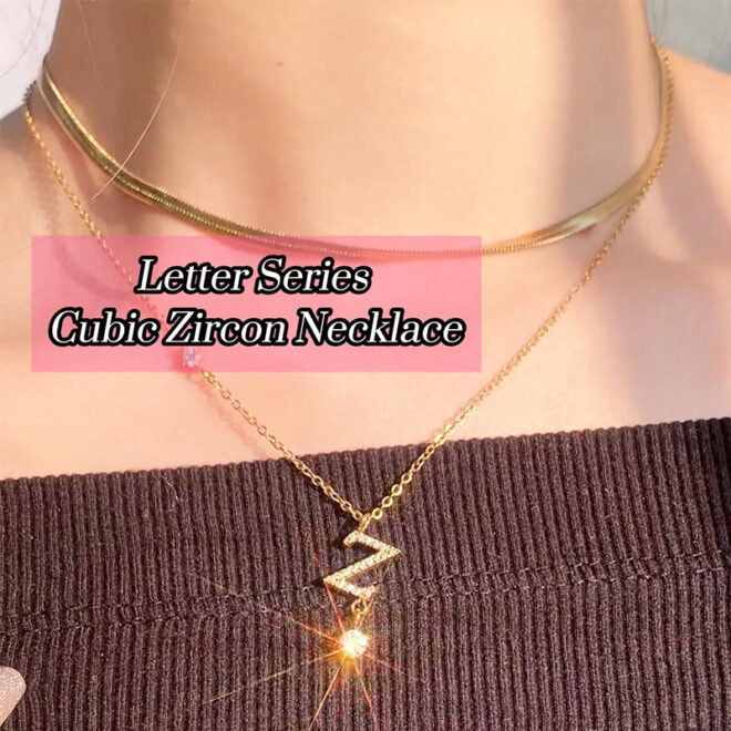 Initial 26 Letters Alphabet Zircon Custom Stainless Steel Pendant Fine Fashion Jewelry Necklaces for Women Wholesale 2025