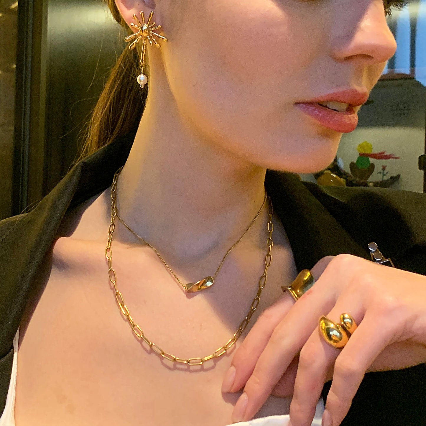 Stainless Steel 18K Gold-Plated Stack Necklaces