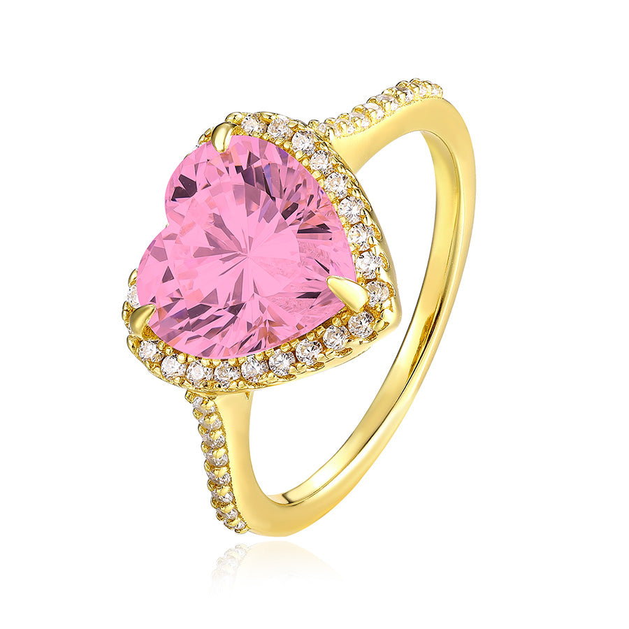 925 Sterling silver Halo Set 4 Carat Heart Cut CZ Ring for Engagements or Special Events Promise Ring