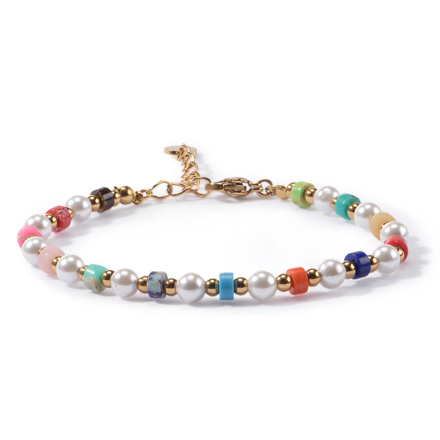18K Gold-Plated Stainless Steel Shell Bead Shell Pearl Bracelet