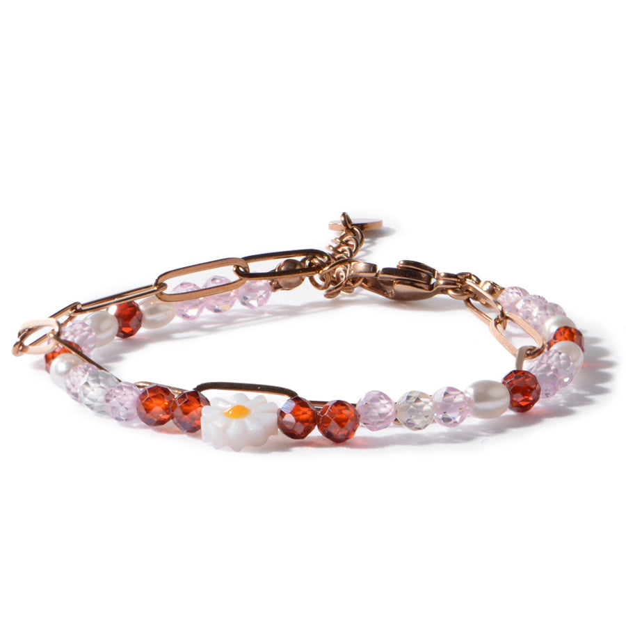Stainless Steel Zircon Charm String Boho Seed Beads