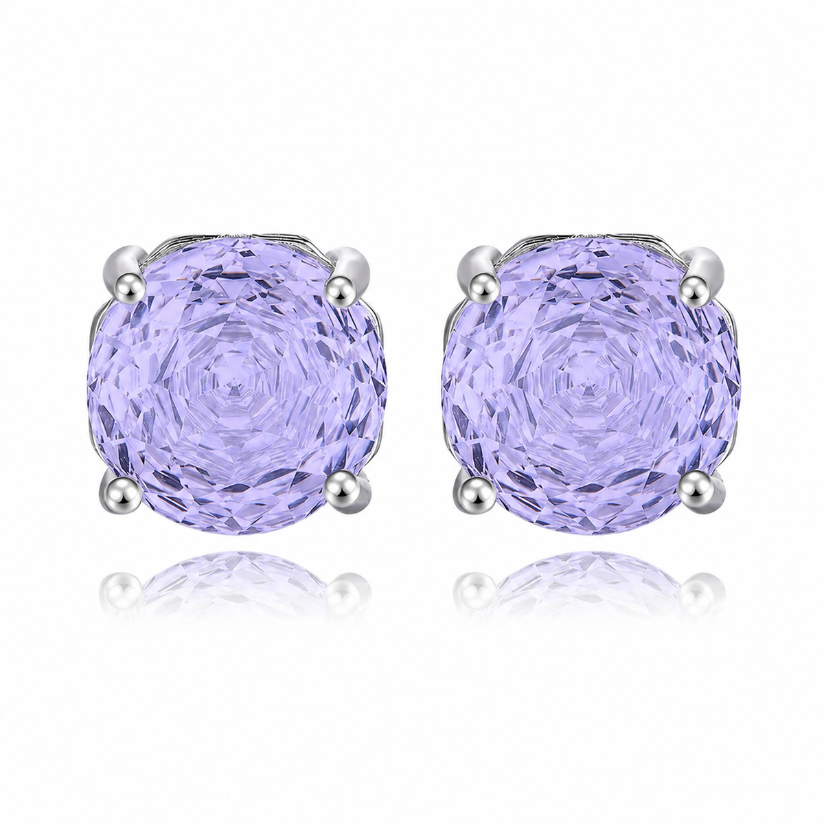 2.5CT Rose Cut Cubic Zirconia Stud Earrings 925 Sterling Silver Four Prong Solitaire CZ Earrings For Women Jewelry Gift