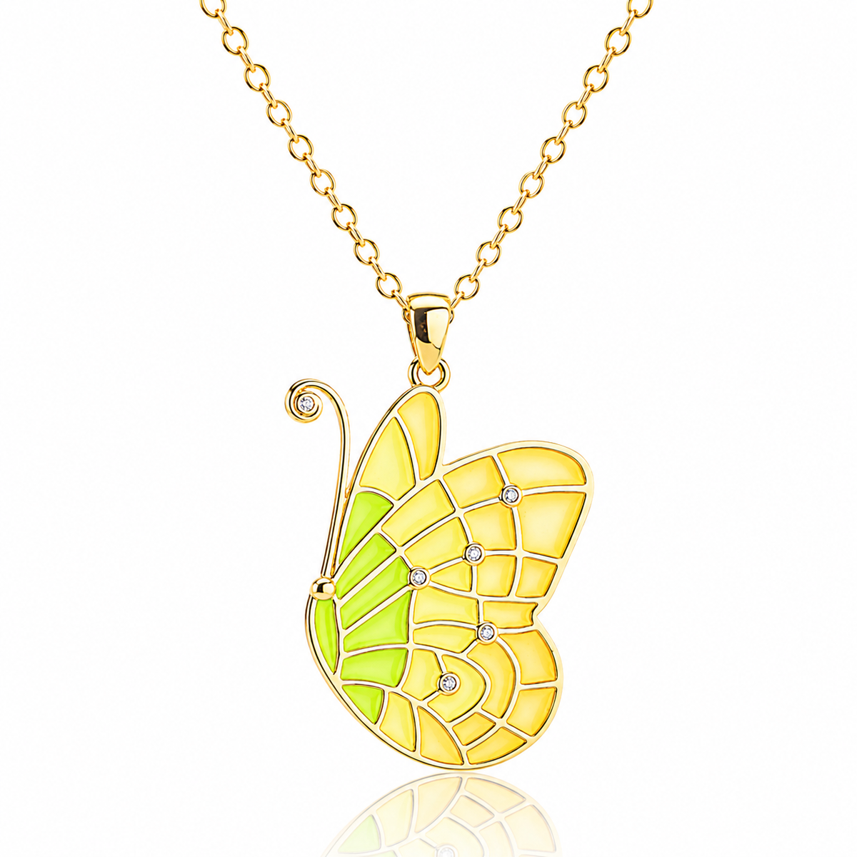 Butterfly 925 Sterling Silver Necklace Zircon Pendant Holiday Day Gift