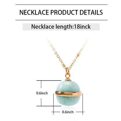 Natural Stone Stainless Steel Chain Necklace
