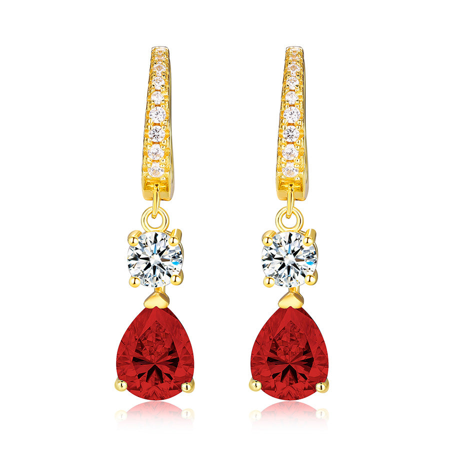 925 Sterling Silver 2 Carat Teardrop shape CZ Earrings For Ladies' High-end Jewelry
