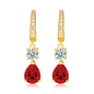 925 Sterling Silver 2 Carat Teardrop shape CZ Earrings For Ladies' High-end Jewelry