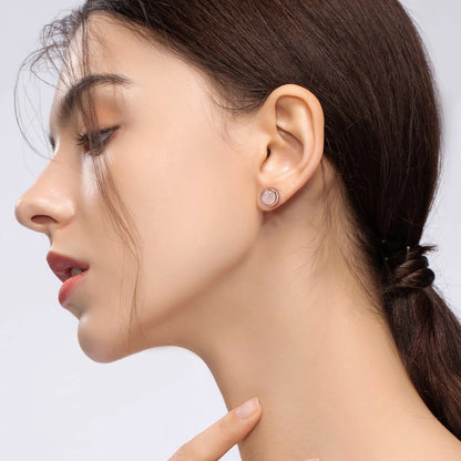 Natural Stone Earrings Ear Stud Stainless Steel Chain Jewelry For Women