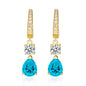 925 Sterling Silver 2 Carat Teardrop shape CZ Earrings For Ladies' High-end Jewelry