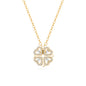 925 Sterling Silver 2-in-1 Four-Leaf Clover & Heart Necklace with Cubic Zirconia