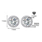 Classic 925 silver round cubic zirconia earrings, unisex style.