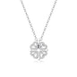 925 Sterling Silver 2-in-1 Four-Leaf Clover & Heart Necklace with Cubic Zirconia
