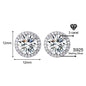 Classic 925 silver round cubic zirconia earrings, unisex style.