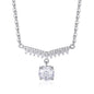 Elegant Fringe Pendant Necklace for Women – 925 Sterling Silver Zircon Charm Necklace