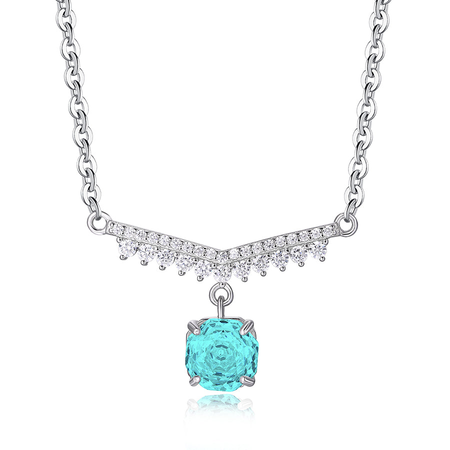 Elegant Fringe Pendant Necklace for Women – 925 Sterling Silver Zircon Charm Necklace