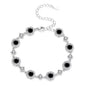 Adjustable 925 Sterling Silver Bracelet with Zircon and Square Moissanite Charm