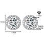 Classic 925 silver round cubic zirconia earrings, unisex style.