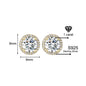 Classic 925 silver round cubic zirconia earrings, unisex style.