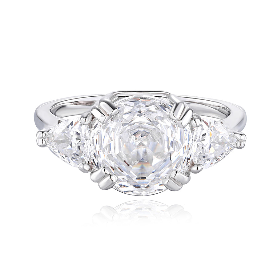 4.0 Carat Lavender Ice Flower Cut Ring for Women – S925 Sterling Silver Statement Ring