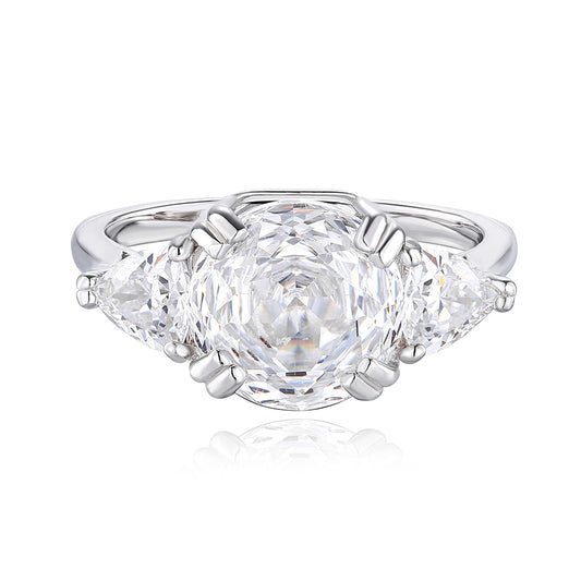 4.0 Carat Lavender Ice Flower Cut Ring for Women – S925 Sterling Silver Statement Ring