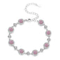 Adjustable 925 Sterling Silver Bracelet with Zircon and Square Moissanite Charm