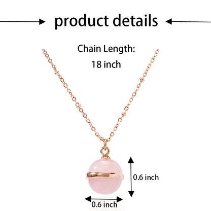Natural Stone Stainless Steel Chain Necklace