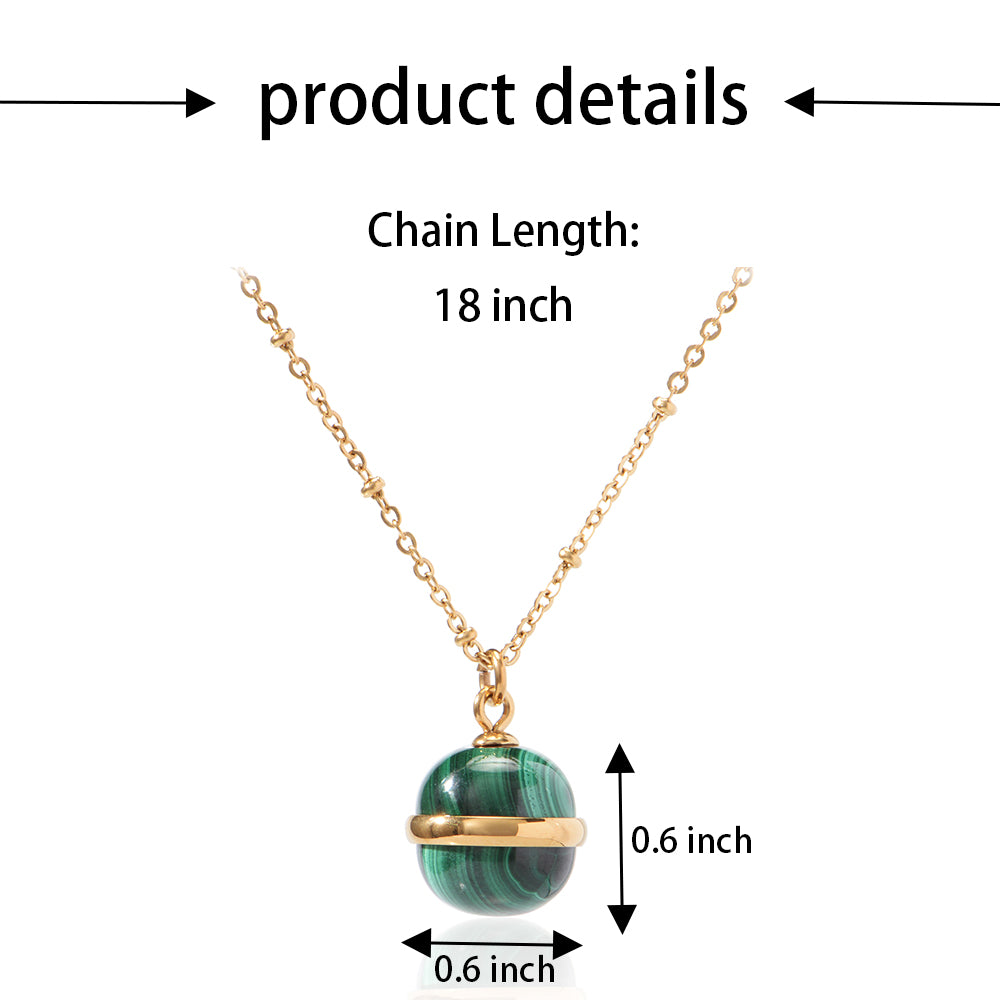 Natural Stone Stainless Steel Chain Necklace