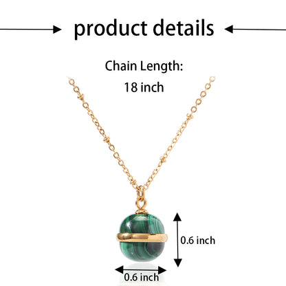Natural Stone Stainless Steel Chain Necklace