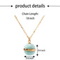 Natural Stone Crystal Pendant Adjustable Stainless Steel Chain Necklace Jewelry For Women