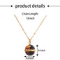 Natural Stone Crystal Pendant Adjustable Stainless Steel Chain Necklace Jewelry For Women