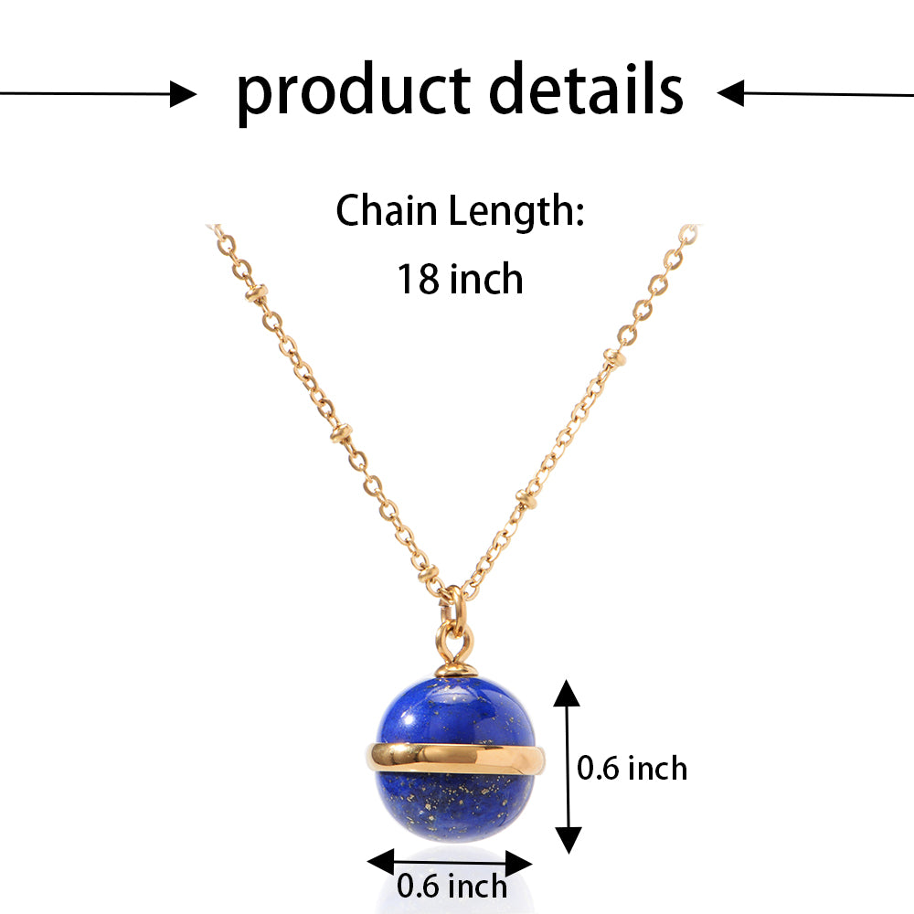 Natural Stone Stainless Steel Chain Necklace