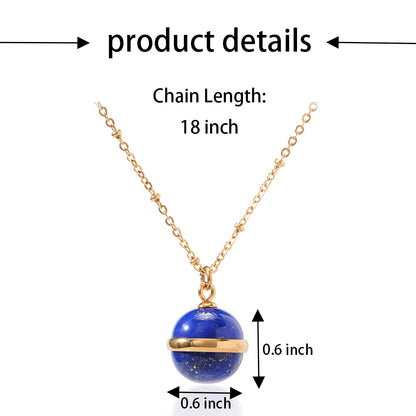 Natural Stone Stainless Steel Chain Necklace