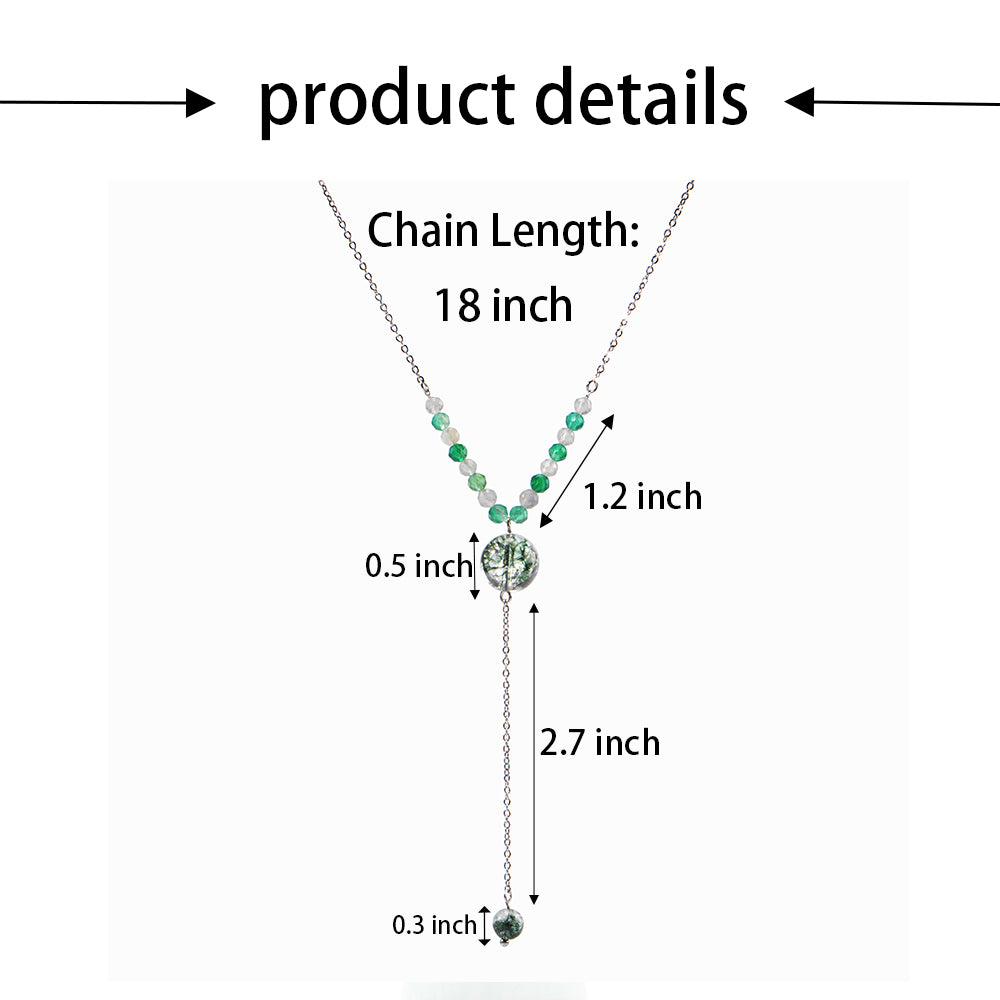 Semi-precious stone beaded pendant extension necklace