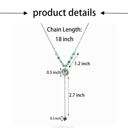 Semi-precious stone beaded pendant extension necklace