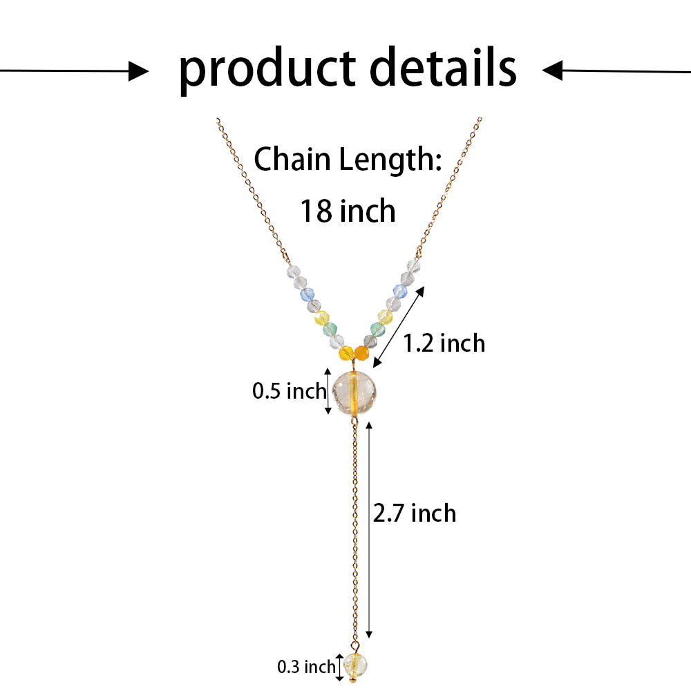 Semi-precious stone beaded pendant extension necklace