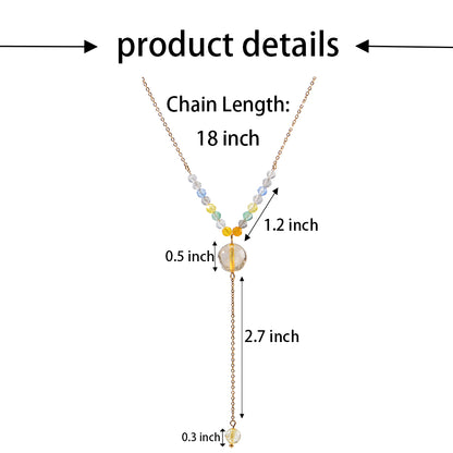 Semi-precious stone beaded pendant extension necklace