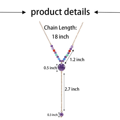 Semi-precious stone beaded pendant extension necklace