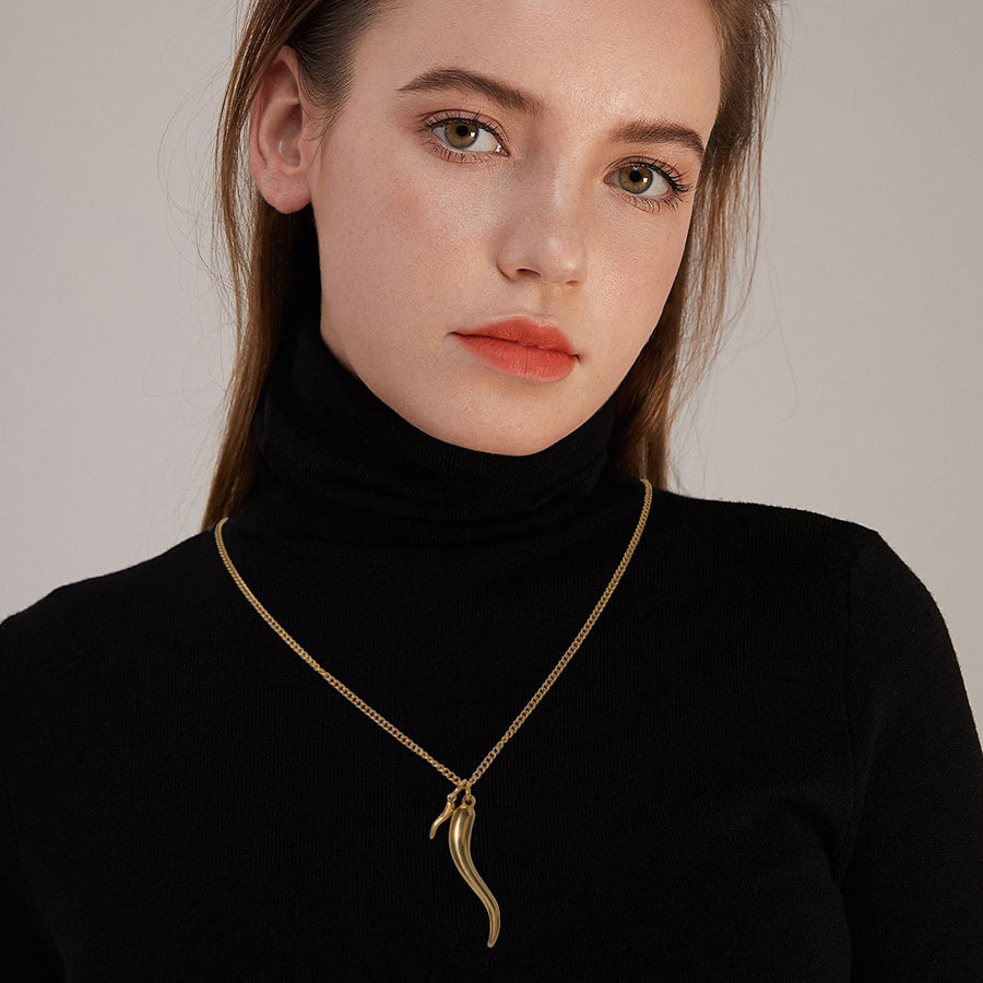 Oudisijewelry 316L Stainless steel Chilli Pendant Necklace
