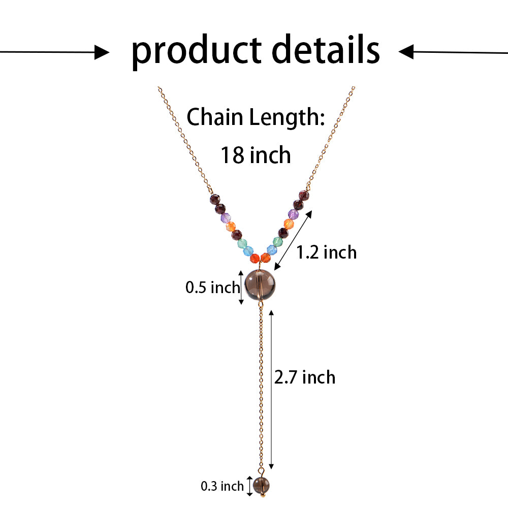 Semi-precious stone beaded pendant extension necklace