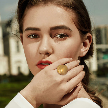 Stainless Steel Plating 18K Gold Chunky Ring For Women Jewelry