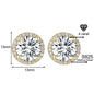 Classic 925 silver round cubic zirconia earrings, unisex style.