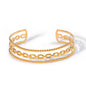 18K Gold Plated Layered Chain Cuff Bracelet | Waterproof Stainless Steel Bangle for Women