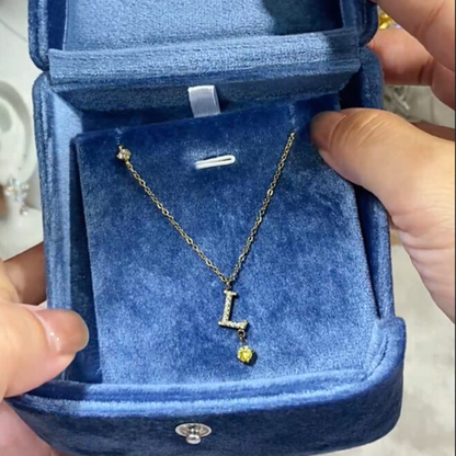 Initial 26 Letters Alphabet Zircon Custom Stainless Steel Pendant Fine Fashion Jewelry Necklaces for Women Wholesale 2025
