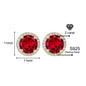 925 Sterling Silver Red Zircon Versatile Earrings – Unisex Design