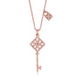 925 Sterling Silver Key Pendant Necklace Set with Zirconia For WomenJewelry