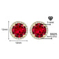 925 Sterling Silver Red Zircon Versatile Earrings – Unisex Design