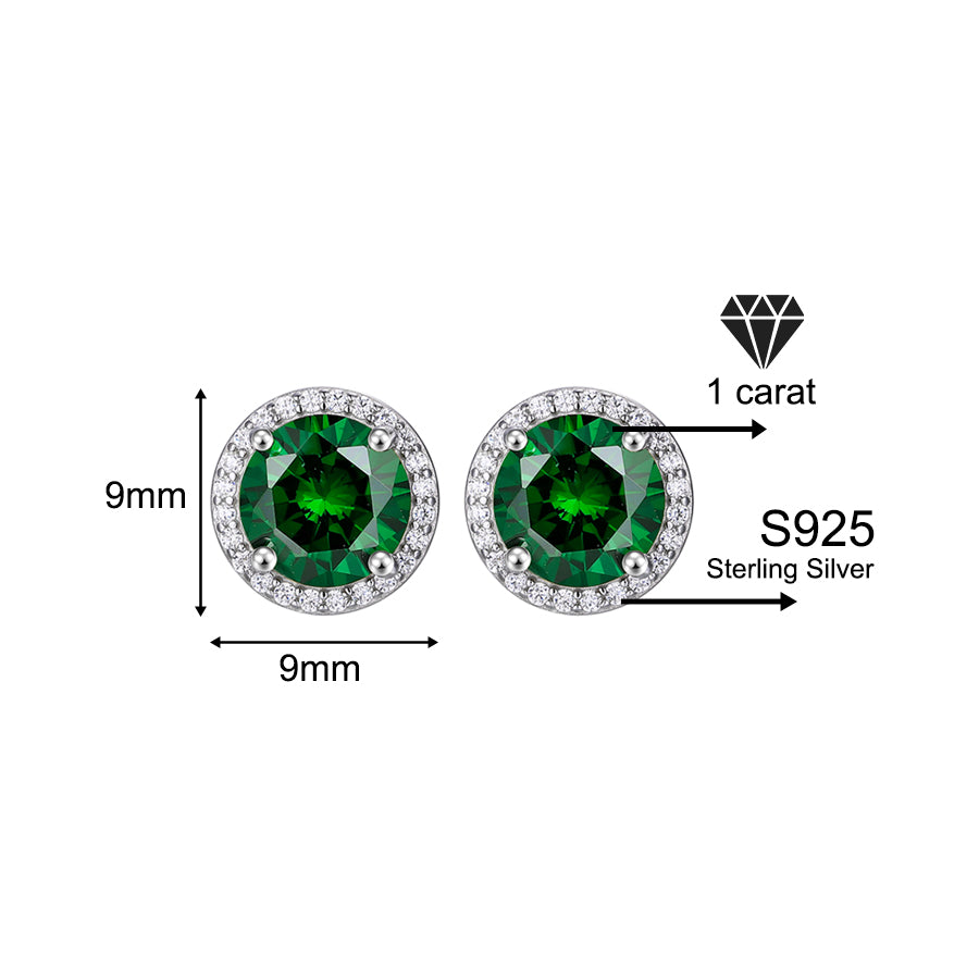 925 Sterling Silver Zircon Earrings (1 Carat – 4 Carat) 925 Sterling Silver & Zircon Earrings (1–4 Carat) – Unisex Style