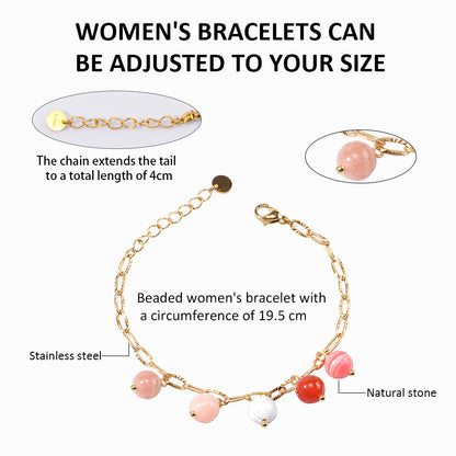 Nature stone extension stack bracelets