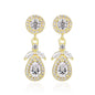 S925 Sterling Silver Teardrop CZ Drop Earrings – Elegant Sparkling Dangle Earrings for Women