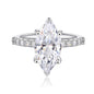 925 Sterling Silver -Carat Marquise-Cut Zircon Ring